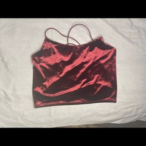 Velvet open back cropped tank size M